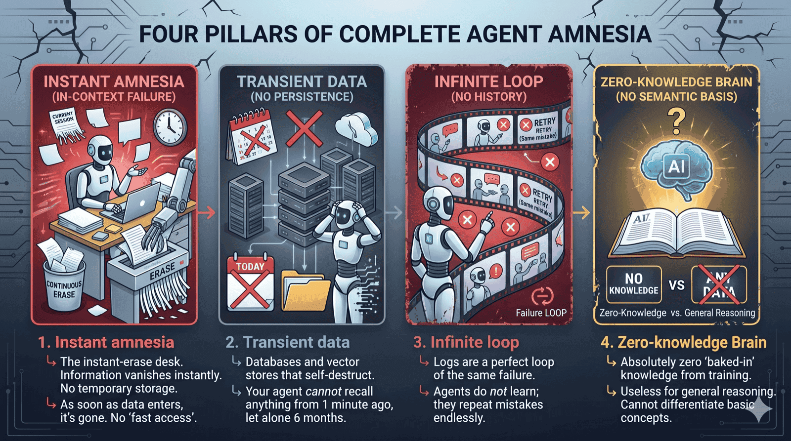 Without The Cortex: every AI session starts from zero, with no memory of what came before.
